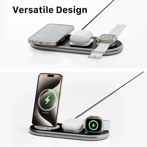 INVZI-Station de recharge sans fil 3-en-1 pour iPhone 15, Apple Watch et AirPods- ChargeMaster®