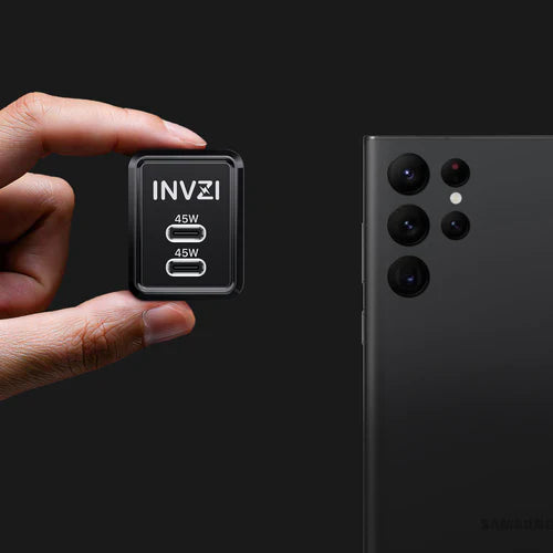 INVZI chargeur GaNHub 45W USB-C -PowerCharge®- GaN double ports USB-C